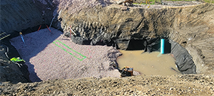 The Champlain Parkway Project includes several stormwater features including a box culvert for the Englesby Brook. Pictured downstream wingwall excavation. 