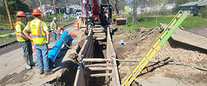Installation of waterline along Home Avenue.
