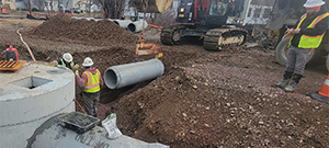 New stormwater infrastructure installed along the Champlain Parkway. 