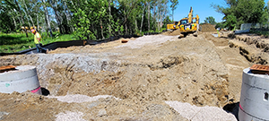 New stormwater infrastructure installed along the Champlain Parkway. 