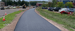 Newly installed pavement along the shared use path along the Parkway between Lakeside Avenue and Sears Lanes.