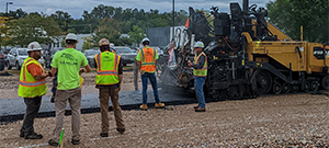 Base paving operations along the Champlain Parkway between Sears Lane and Lakeside Avenue.