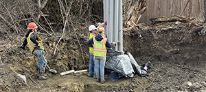 The Champlain Parkway Project included several stormwater features including the grass swale constructed along the Champlain Parkway.