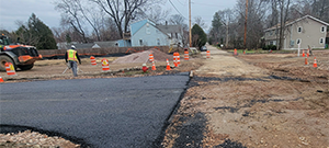 Temporary paving of Briggs Street prior to the winter shutdown after construction season 1.