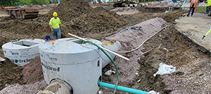 New stormwater infrastructure installed along the Champlain Parkway. 