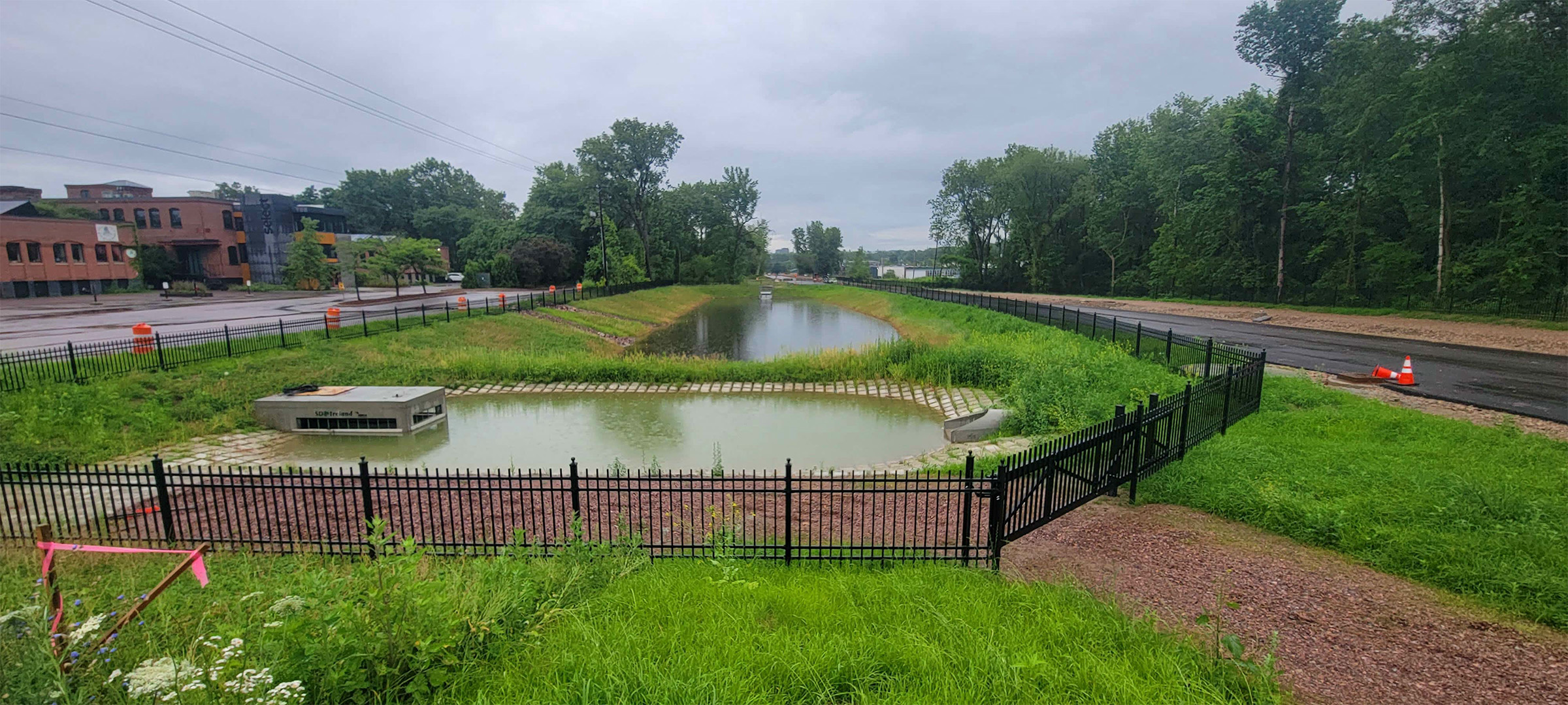 Englesby detention pond after a rain event.