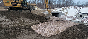The Champlain Parkway Project included several stormwater features including the grass swale constructed along the Champlain Parkway.