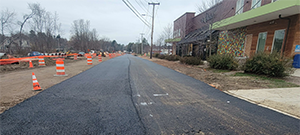 Temporary paving of Briggs Street prior to the winter shutdown after construction season 1.