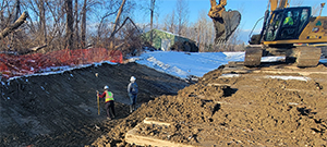 The Champlain Parkway Project included several stormwater features including the grass swale constructed along the Champlain Parkway.