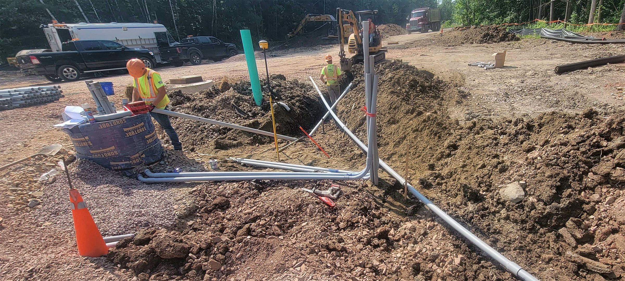 Installation of traffic signal and street lighting conduit on the Parkway just south of Home Avenue.