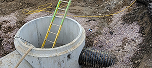 New stormwater infrastructure installed along the Champlain Parkway. 